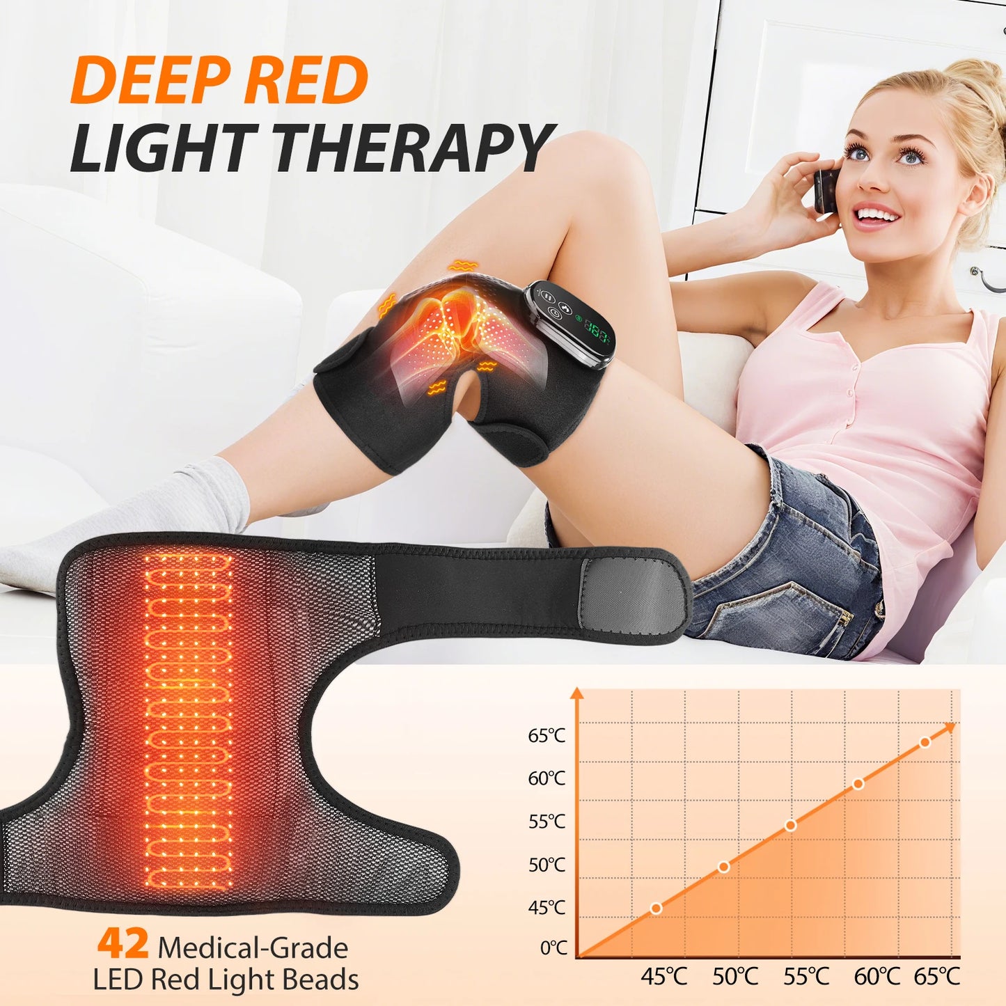 Infrared Knee Massager with Red Light Therapy