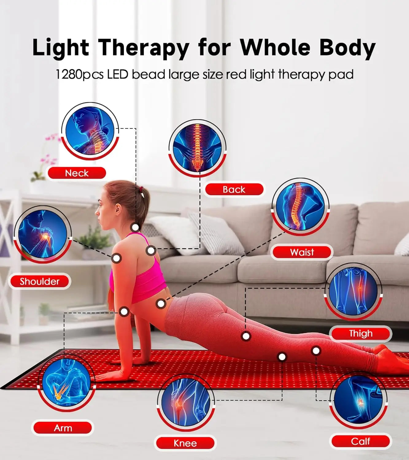 1280 LEDs Red & Infrared Light Therapy Mat – Full Body
