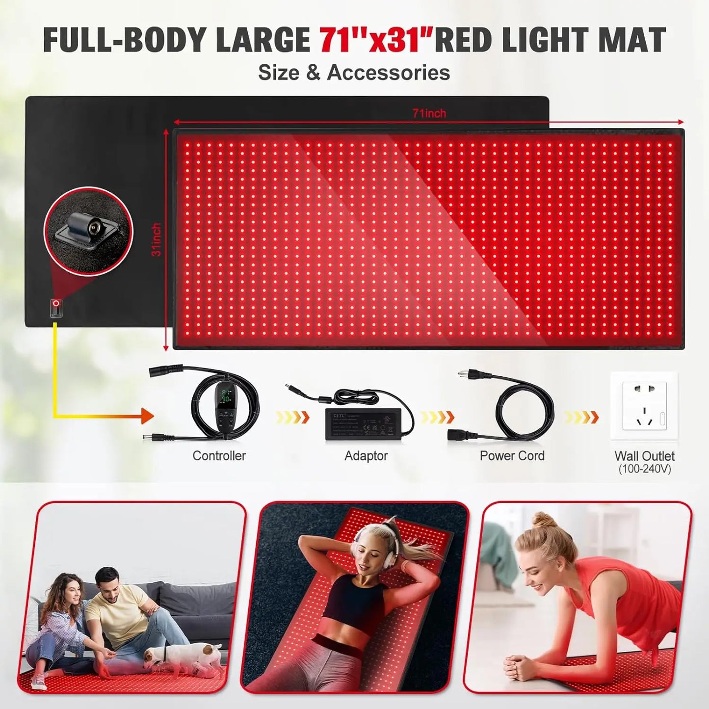 1280 LEDs Red & Infrared Light Therapy Mat – Full Body