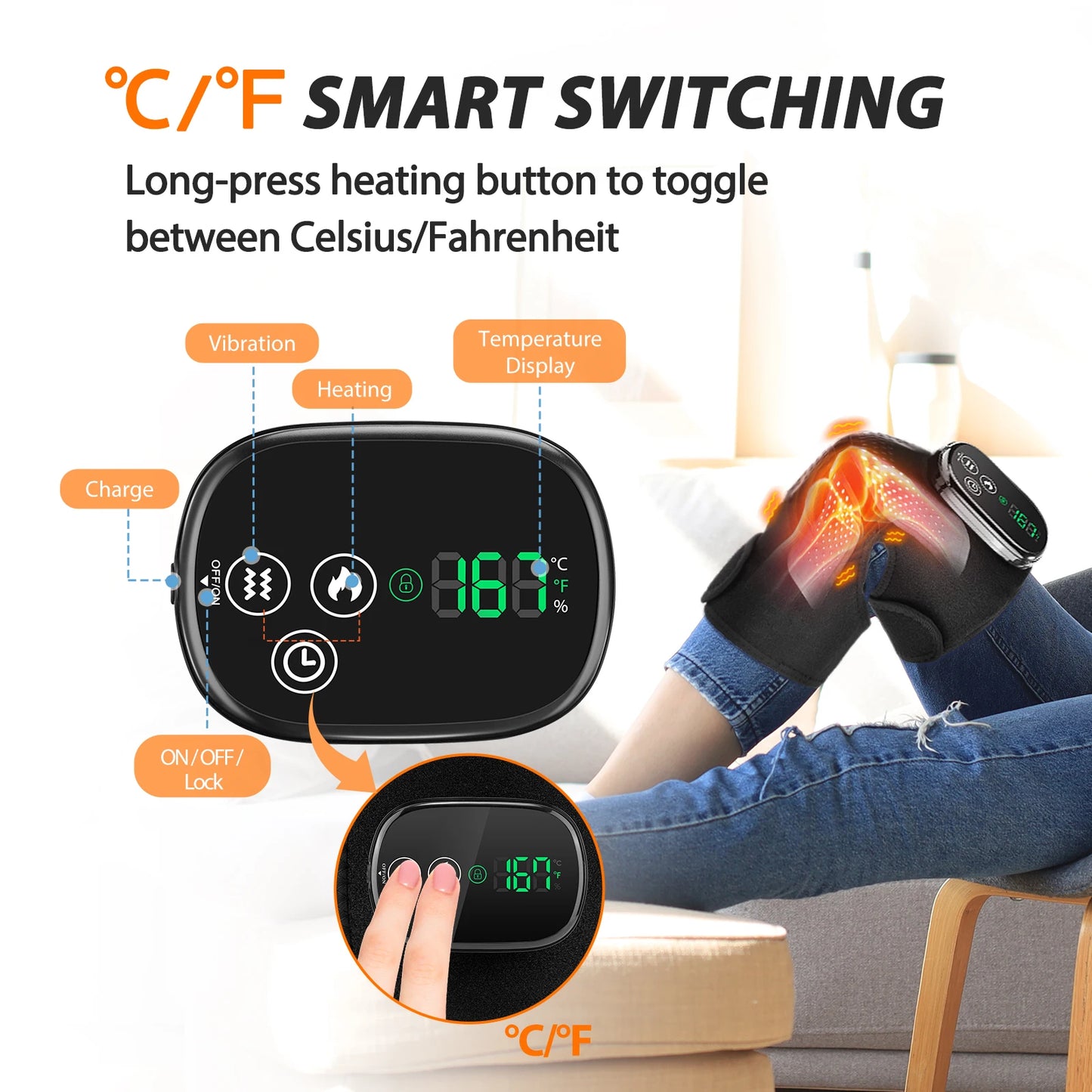 Infrared Knee Massager with Red Light Therapy