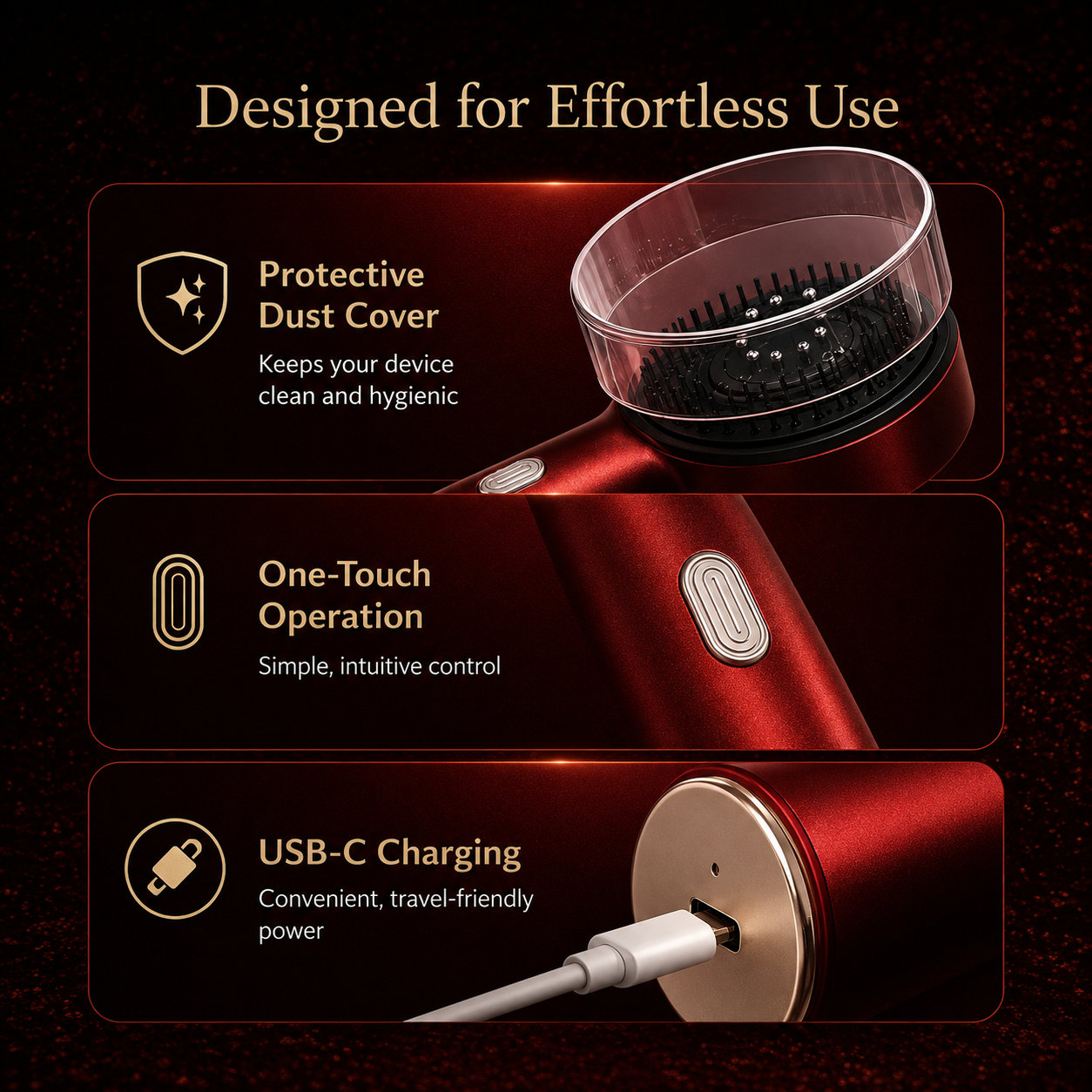 Red Light Therapy Scalp Massager Brush