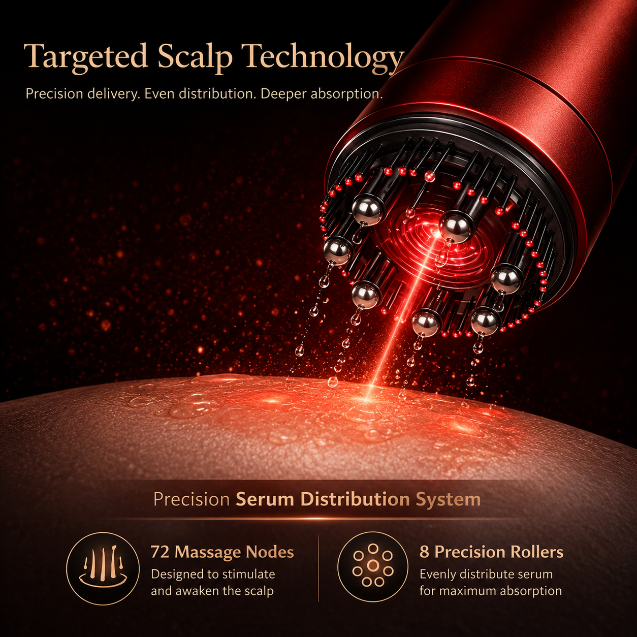 Red Light Therapy Scalp Massager Brush