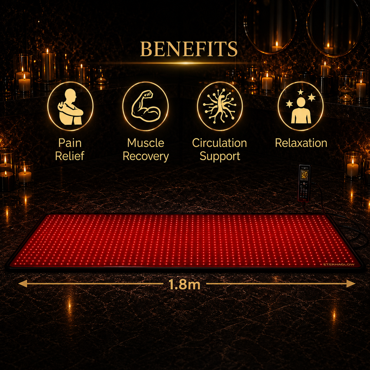 1280 LEDs Red & Infrared Light Therapy Mat – Full Body (1.8 m)