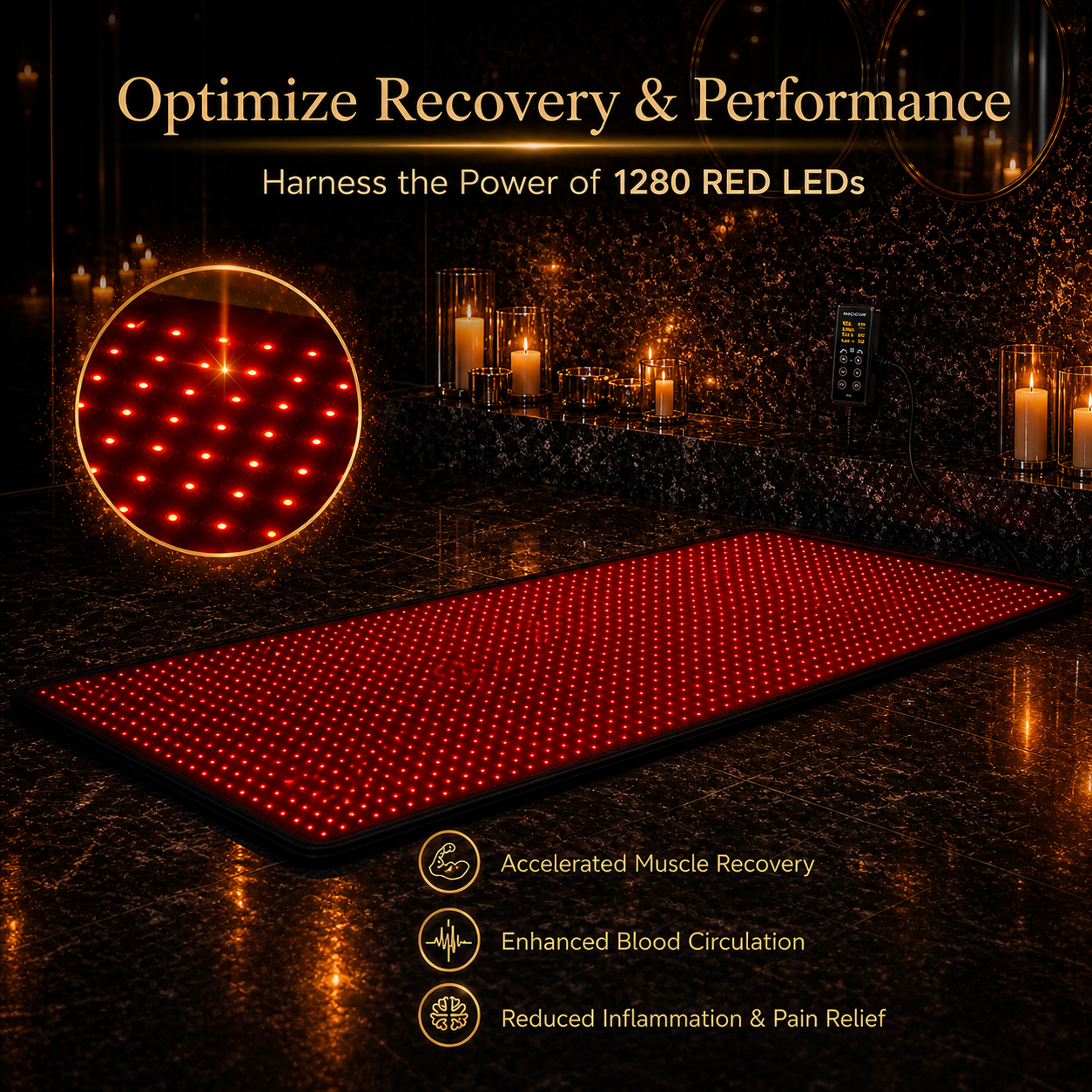 1280 LEDs Red & Infrared Light Therapy Mat – Full Body (1.8 m)