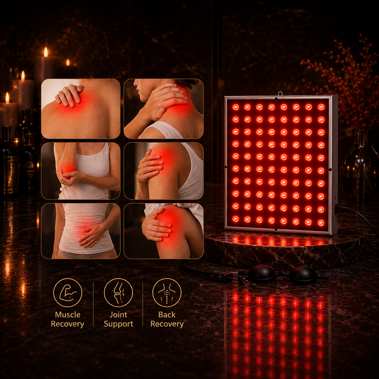 LED Red Light + Infrared Beauty Panel