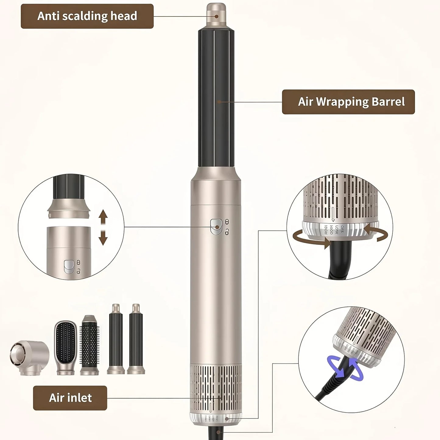 UKLISS 5-in-1 Air Styling Multi-Brush