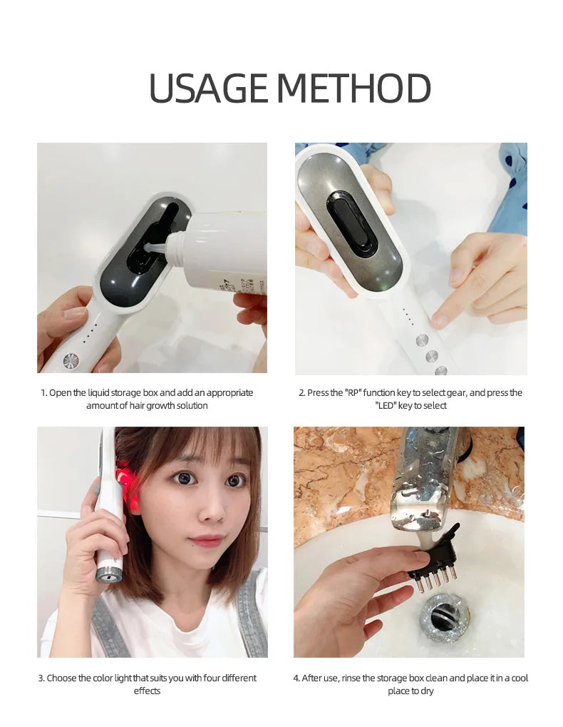 KSKIN LED Red Light Therapy Electric Massage Comb