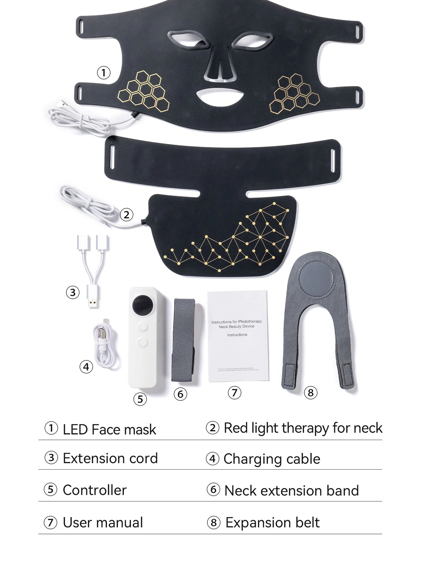 Hello Face LED Face & Neck Therapy Mask – Red, Blue & Infrared Light