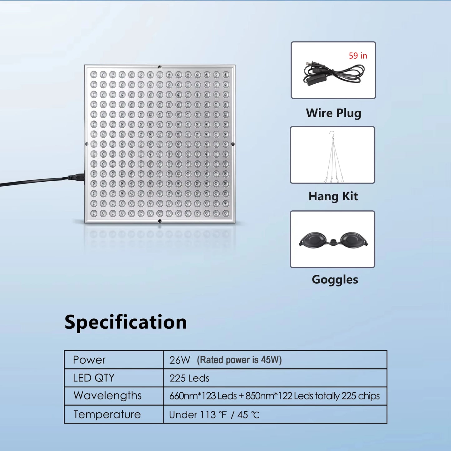 LED Red Light + Infrared Beauty Panel