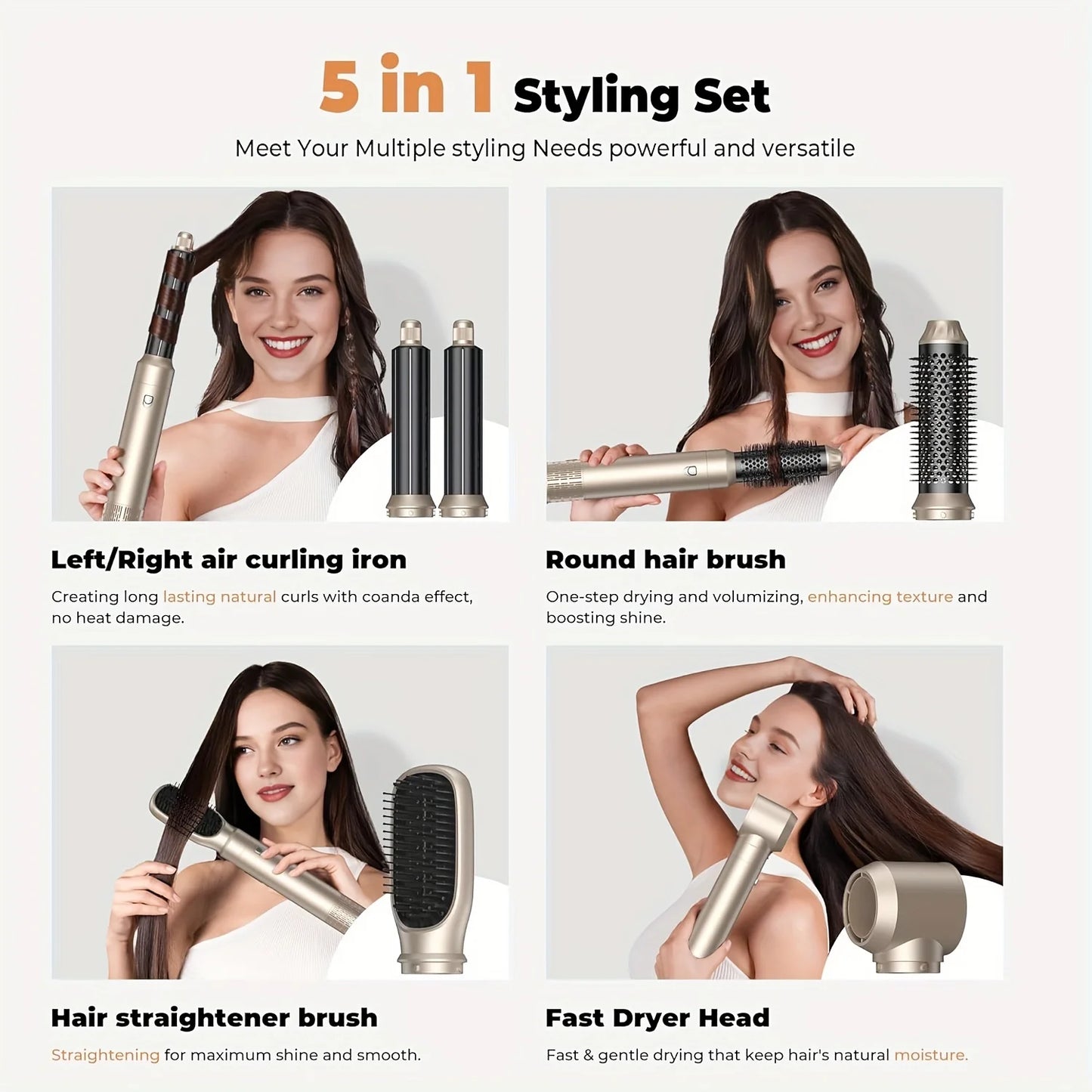 UKLISS 5-in-1 Air Styling Multi-Brush