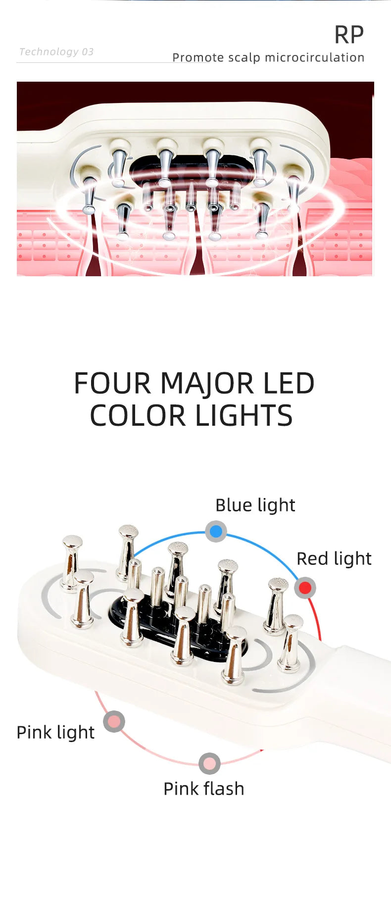 KSKIN LED Red Light Therapy Electric Massage Comb